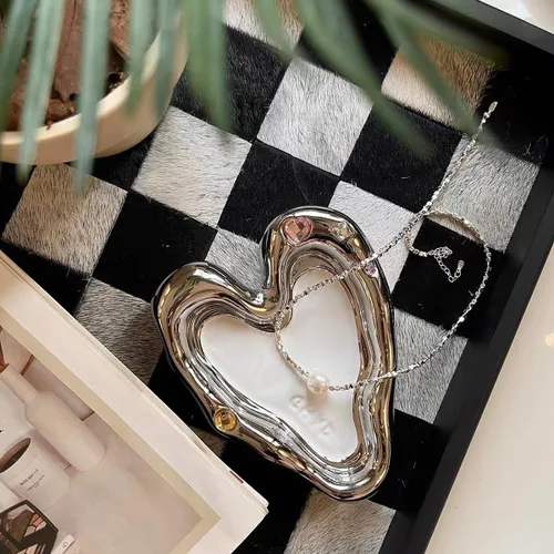 Vista 2 de Bandeja de cerámica para joyas para niñas y mujeres, cenicero decorativo, soporte para platos para cosas lindas, decoración de habitación
