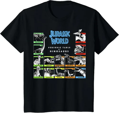 Vista 33 de Jurassic World Camiseta Periodic Table of Dinosaurs, Negro, S