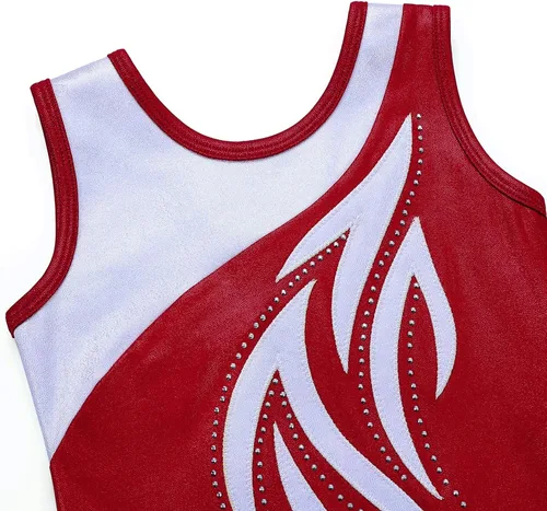 Vista 4 de BAOHULU Leotardos para niñas para gimnasia y danza, bordados, con purpurina, pantalones cortos atléticos de 5 a 14 años
