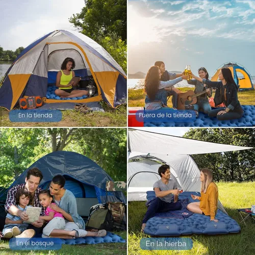 Vista 6 de HiiPeak Colchoneta de dormir para campamento: colchoneta inflable ultraligera con bomba de pie y almohada integradas, colchón de aire compacto
