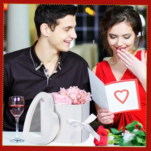 Vista 7 de Gueevin 4 cajas en forma de corazón para flores, cajas florales con tapas, regalos de San Valentín, papel para el día de la madre, embalaje