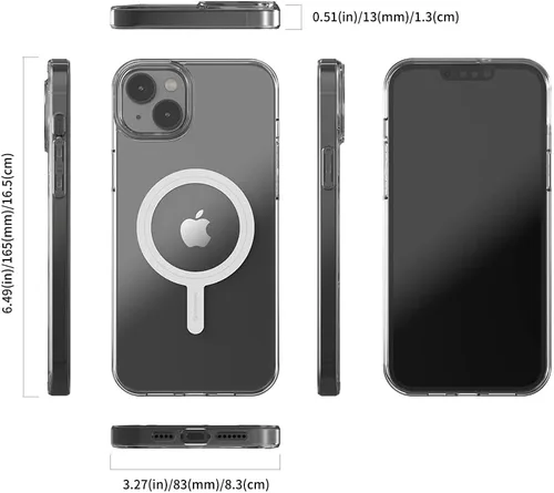 Vista 6 de Sinjimoru Funda para iPhone a prueba de golpes con MagSafe, PC y TPU Funda transparente para iPhone Funda para iPhone para Magsafe. M-Airclo