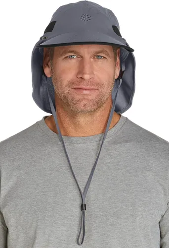 Vista 4 de Coolibar Gorra de pesca convertible Caleb UPF 50+ para hombre, protección solar