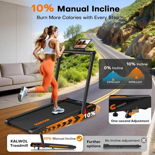 Vista 4 de Cinta de correr con altavoz, caminadora plegable 6 en 1 de 7.5 MPH para el hogar con aplicación compatible, almohadilla para caminar con 10%