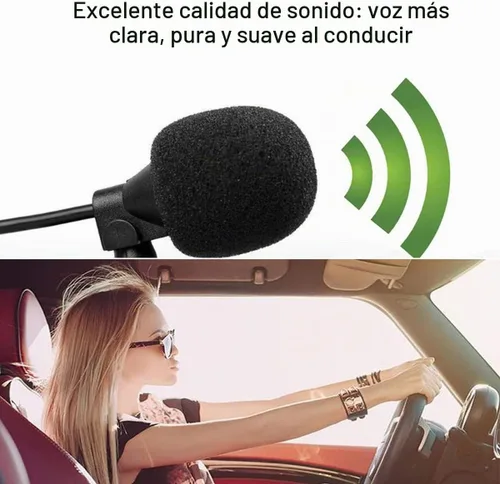 Vista 5 de Micrófono de coche de 0.138 in, micrófono para unidad principal de vehículo GPS habilitado para DVD, micrófono de audio estéreo con cable de 9.8 ft