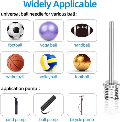 Vista 4 de Agujas de bomba de aire, agujas de inflado de doble puerto, aguja de inflado de aire para fútbol, baloncesto, fútbol, voleibol, pelotas de rugby