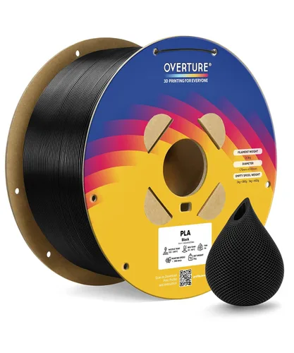 Vista 53 de OVERTURE Paquete de 10 filamentos PLA de 0.069 lbs (0.069 in), filamento de impresora 3D de herido ordenado, paquete de 10 bobinas de 2.2 libras