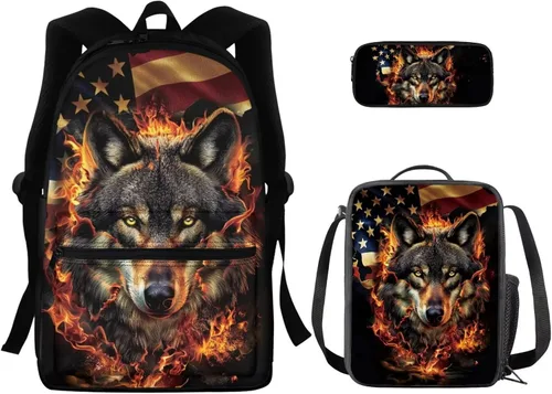 Vista 141 de FOR U DESIGNS Fuego baloncesto impreso niños escuela mochilas viaje mochila libro bolsa