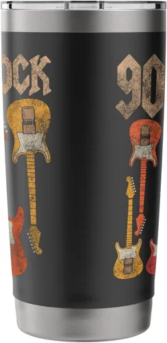 Vista 2 de Vintage 90s Rock Guitar Cassette Tape 1990s Disfraz de acero inoxidable vaso aislado
