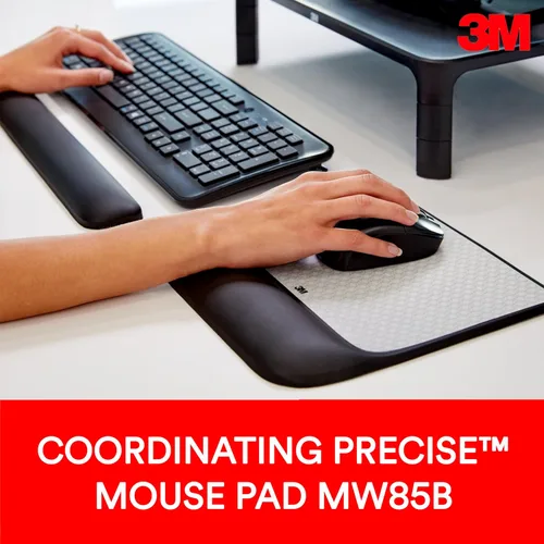 Vista 5 de 3M Reposamuñecas de gel para teclados, tecnología 3M Gel calmante y cubierta suave satinada para comodidad y apoyo durante todo el día, duradero