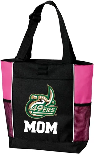 Vista 3 de Broad Bay Official UNC Charlotte Tote Bags Zippered Carryall 49ers Logo, 600D Canvas, Adjustable Handles, Front Pocket, Side Mesh Pockets, Work