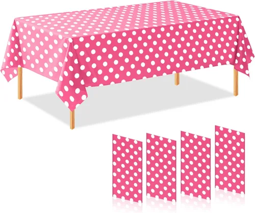 Vista 37 de Paquete de 3 manteles de plástico desechables de 54 x 108 pulgadas, color morado claro, azul claro, rosa claro, para mesas de 6 a 8 pies, fiestas