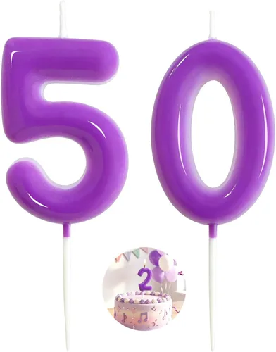 Vista 162 de Velas número 2 arcoíris con número 3D de feliz cumpleaños para decoración de fiesta de pastel de cumpleaños, suministros de celebración
