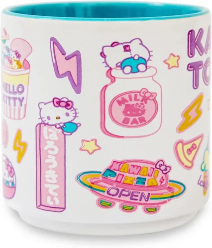 Vista 2 de Sanrio Hello Kitty "Kawaii Tokyo" Allover Icons - Taza de café grande para café expreso, cafeína, bebidas, artículos esenciales para el hogar