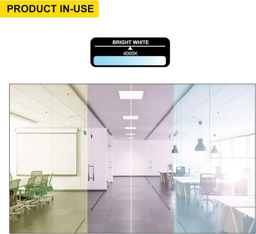 Vista 6 de NUWATT Luz de panel plano LED de 1 x 4 pies, 4000 K blanco frío, 4400 lm, voltaje universal de 120-277 V, panel LED regulable de 0-10 V, iluminación