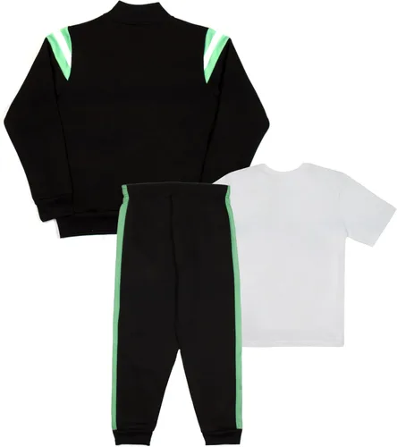 Vista 2 de Minecraft Creeper - Conjunto de pantalones deportivos de 3 piezas para niños, con cremallera, camiseta de manga corta y pantalones deportivos activos