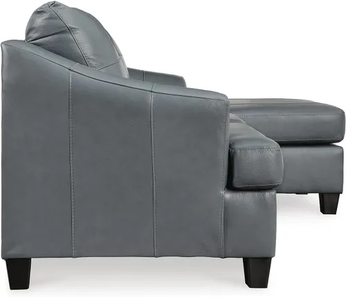 Vista 7 de Signature Design by Ashley Genoa - Sofá modular de cuero moderno con diván, color azul