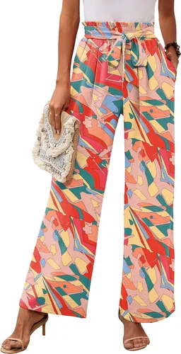 Vista 50 de Heymoments Wide Leg Pant for Women High Waist Trouser A01-negro
