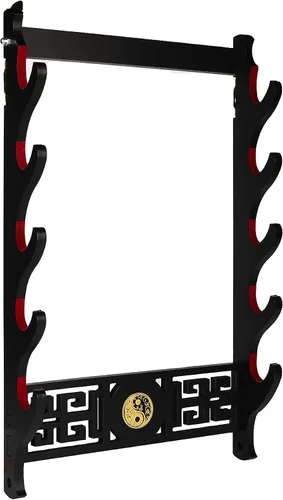 Vista 11 de Soporte para espada Katana - Soporte de pared acolchado de terciopelo Kirin de 1 nivel, soporte de Katana Samurái, soporte de exhibición de espada
