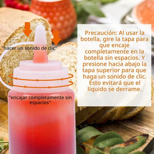Vista 3 de Hajoyful Botella exprimible para condimentos, botellas de plástico para salsa de tomate para salsa, barbacoa, aderezo, pintura, taller, dispensador