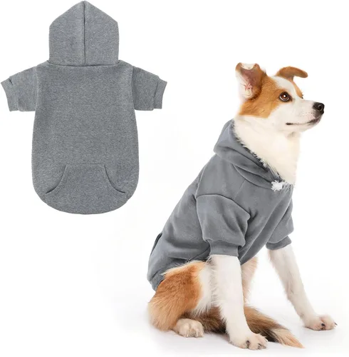 Vista 47 de SCENEREAL Sudaderas con capucha de seguridad para perros de tamaño pequeño, mediano y grande, ropa de felpa cepillada con gorro, abrigo de algodón