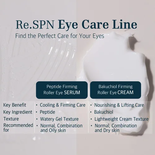 Vista 7 de Re.SPN Bakuchiol Crema reafirmante para ojos con rodillo metálico refrescante – Crema hidratante para ojos clínicamente probada para bolsas, arrugas