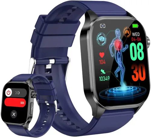 Vista 12 de Reloj inteligente para hombres y mujeres con llamadas Bluetooth, presión arterial, frecuencia cardíaca, oxígeno en sangre, estrés, HRV, monitor