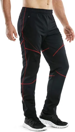Vista 3 de TSLA - Pantalones deportivos de ciclismo antiviento y térmicos para hombre, forrados de vellón, para exteriores, para el invierno y clima frío