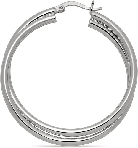 Vista 10 de Milla Crossover Twisted Hoop Earrings for Women – Hypoallergenic Silver or Gold Statement Hoops – Lightweight & Easy to Wear
