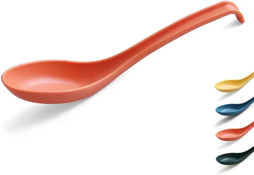 Vista 8 de Evanda Cuchara de sopa, cuchara ecológica hecha de polipropileno de grado alimenticio, libre de BPA, fácil de limpiar, apta para lavavajillas, juego