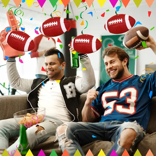 Vista 5 de 24 piezas de decoraciones de fiesta de fútbol de 7.9 pulgadas, remolinos colgantes de fútbol, suministros para fiestas de fútbol, remolinos