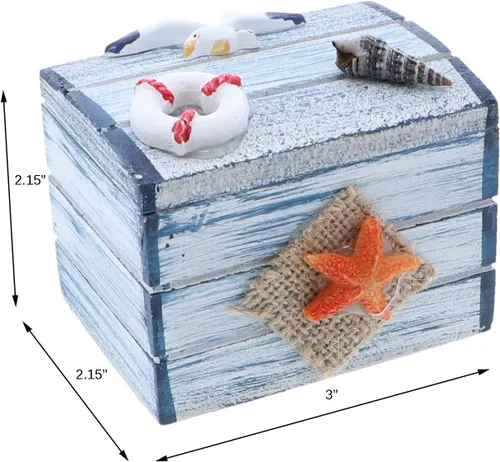 Vista 5 de SandT Collection Star Fish - Caja de baratijas con temática náutica de 3 pulgadas