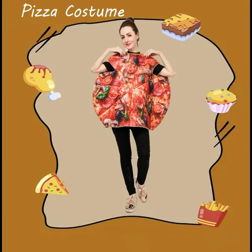 Vista 2 de DSplay Disfraz unisex de pizza para adultos, talla única