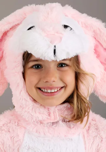 Vista 6 de Disfraz de Conejito Rosa Esponjoso para Niños Pequeños Multicolor