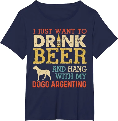Vista 9 de Dogo Argentino - Camiseta vintage divertida para colgar con perro, Negro