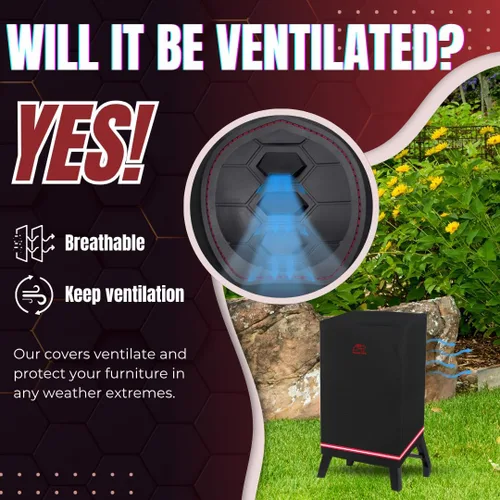 Vista 9 de Cubierta para ahumador Turtle Life para Masterbuilt 710 WiFi Digital Electric Smoker Pit Boss 2-3 Series Gas Vertical Smoker, cubierta impermeable
