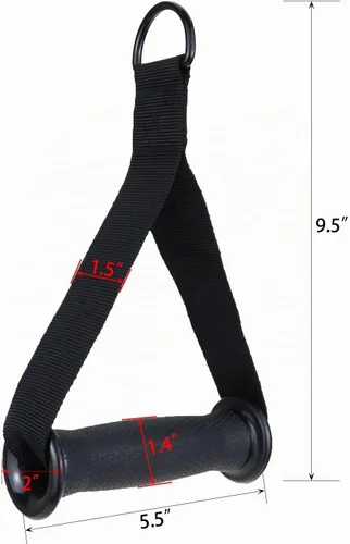 Vista 4 de Asas de resistencia para gimnasio, mango de repuesto resistente, accesorios para poleas de máquina de cable, banda de resistencia y entrenador
