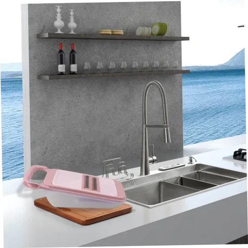 Vista 3 de SHOWERORO Rallador grueso multifunción con caja, rallador de zanahoria de mano y triturador de verduras para cocina para cepillado de frutas