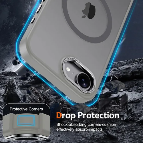 Vista 878 de Anuck - Funda magnética para iPhone 11 compatible con MagSafe, carcasa trasera mate translúcida dura, borde de TPU, delgada, resistente a impactos