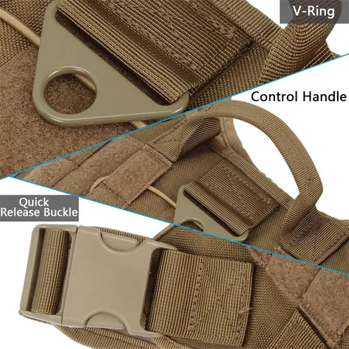 Vista 5 de Chaleco para perro de servicio táctico, excelente Elite Spanker. Chaleco para entrenar, cazar, con sistema Molle, de nylon, resistente al agua.