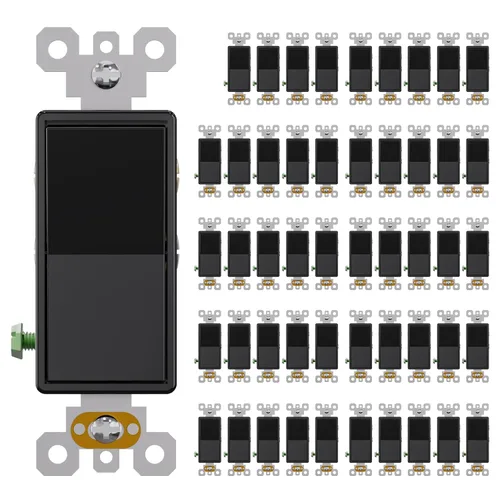 Vista 33 de AIDA Paquete de 1 interruptor de luz basculante Decora de 3 vías, interruptores de luz eléctricos con conexión a tierra automática de 15 amperios