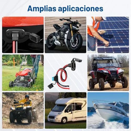 Vista 8 de Linkstyle 2 piezas de enchufe de alimentación SAE de 1 pie 10 AWG puerto de pared lateral a conector de junta tórica, cable de extensión SAE