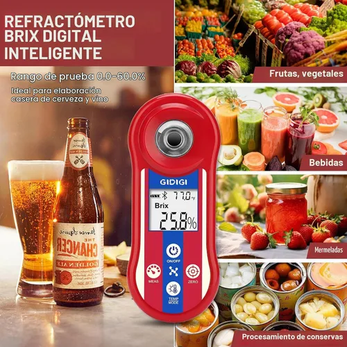 Vista 2 de Digital Brix y refractómetro de salinidad, prueba inteligente del azúcar 0.0-60%