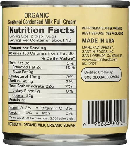 Vista 2 de California Farms, leche endulzada condensada orgánica, 14 onzas