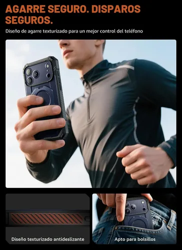Vista 8 de SUPCASE Funda para iPhone 17 Pro Max (UBGrip Pro), [protector de pantalla de vidrio templado integrado y soporte] [cubierta de control de cámara]