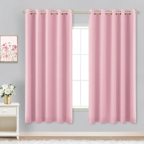 Vista 56 de KOUFALL Cortinas de Baño Aqua para Ventana, Juego de 2 Paneles Decoración Costera Cortinas Cortas Opacas para Ventana Pequeña de Cocina Puerta