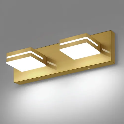 Vista 62 de SineRise - Moderna lámpara LED para tocador de baño (2 luces, 39.4 cm, regulable), iluminación de pared de baño moderna de acrílico cepillado sobre