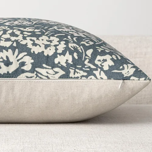 Vista 7 de MIULEE Fundas de almohada florales 18x18, juego de 2 fundas de almohada decorativas modernas de lino, fundas de almohada neutras de estilo granja