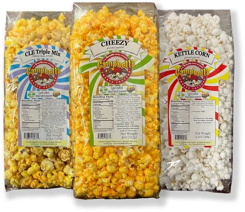 Vista 7 de Campbell's Sweets Factory Sabores gourmet de palomitas de maíz con sabor a cheddar, Buffalo Ranch y Nacho Jalapeño, paquete de regalo variado de 3