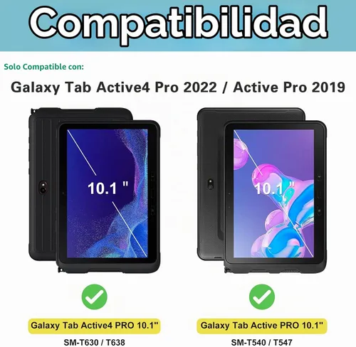 Vista 2 de ProCase Paquete de 2 protectores de pantalla para Samsung Galaxy Tab Active4 Pro de 10.1 pulgadas 2022/Tab Active Pro de 10.1 pulgadas 2019